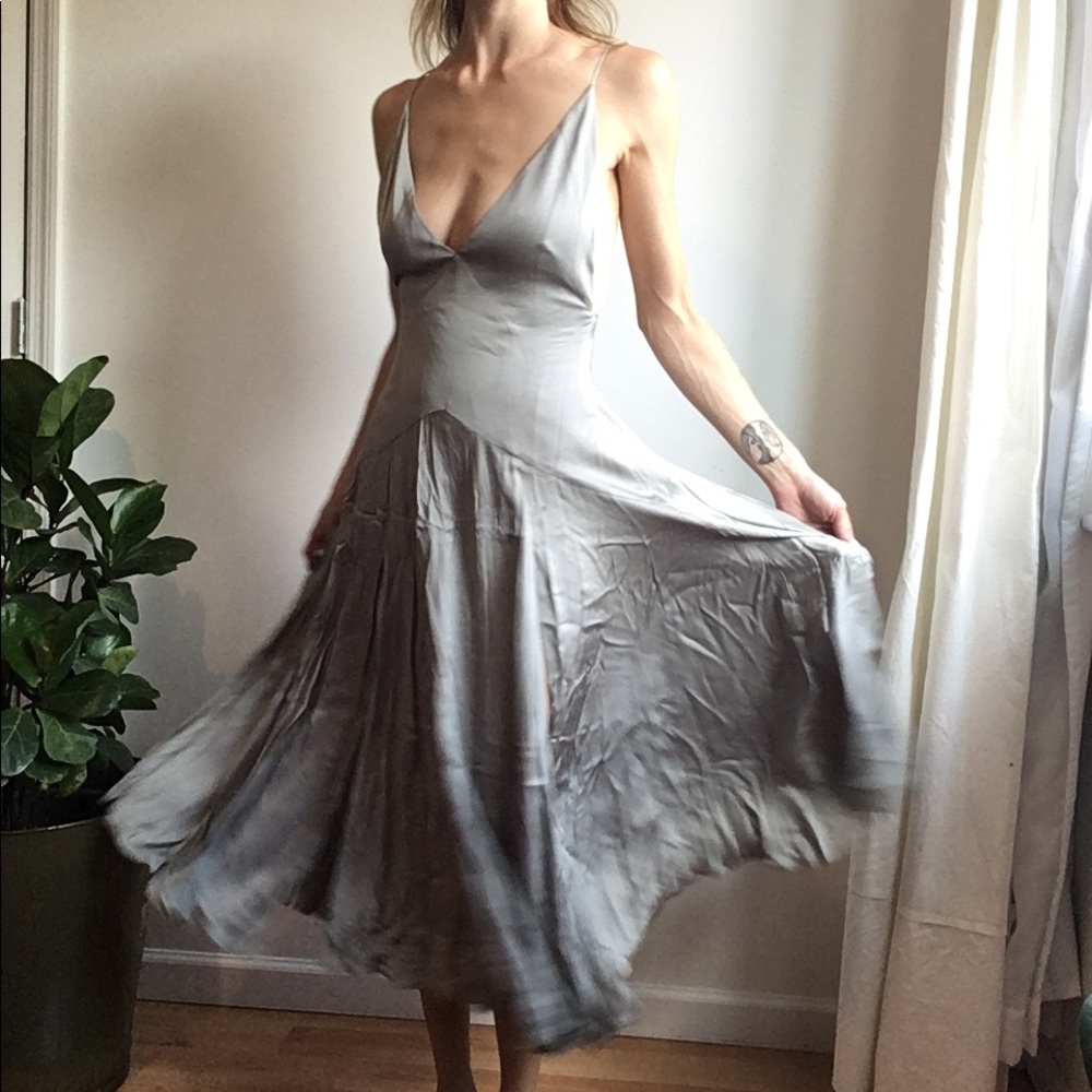 ASOS Gray Backless Dress